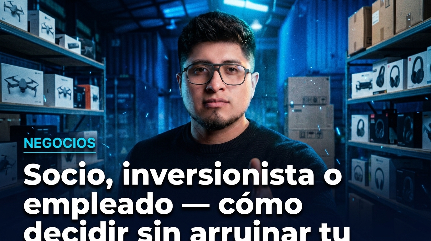 Socio, inversionista o empleado: cómo decidir sin arruinar tu negocio